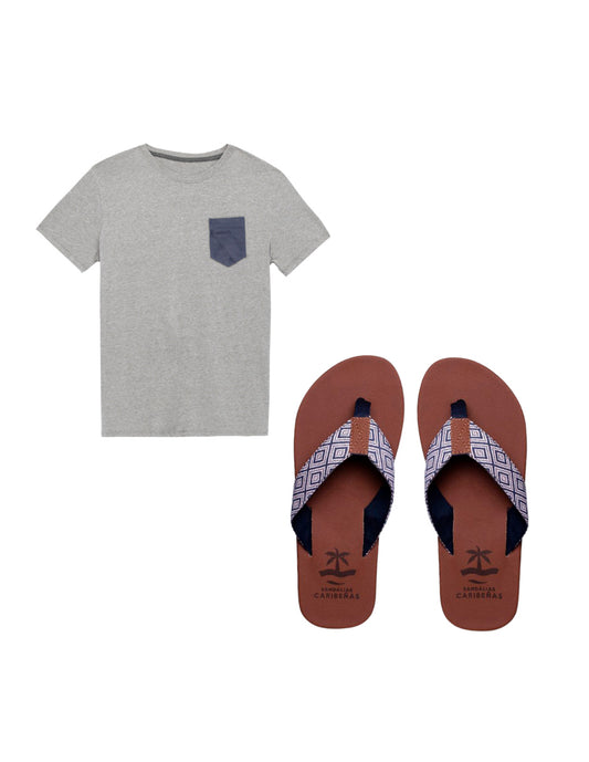 Combo Caribeño Sandalia - Playera Sandalias Caribeñas