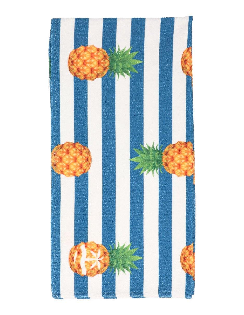 Toalla de Playa Microfibra 140 x 80cm Piña - Tela Suave de Rápido Secado | Compacta Absorbente Ligera | Ideal para Viajes, Deportes, Campamento, Baño - Sandalias Caribeñas